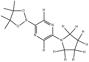 2-(pyrrolidin-1-yl-d8)-5-(4,4,5,5-tetramethyl-1,3,2-dioxaborolan-2-yl)pyrazine-3,6-d2 结构式