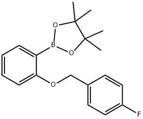 2-(4-氟苄氧基)苯基硼酸频哪醇酯 结构式