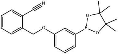 3-(2-氰基苄氧基)苯硼酸频哪醇酯 结构式