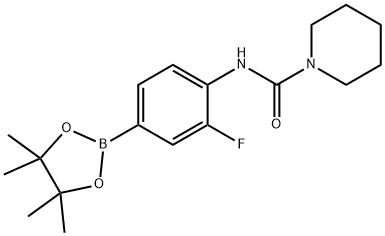 3-氟-4-(哌啶-1-基甲酰氨基)苯硼酸频哪醇酯 结构式