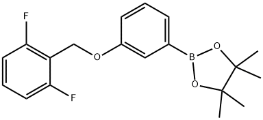 3-(2,6-二氟苄氧基)苯基硼酸频哪醇酯 结构式