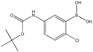 (5-(叔丁氧羰基)氨基-2-氯苯基)硼酸 结构式