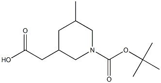 2-(1-(tert-butoxycarbonyl)-5-methylpiperidin-3-yl)acetic acid 结构式