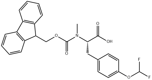 Fmoc-L-N-Methyl-O-(difluoromethyl)-Tyrosine 结构式