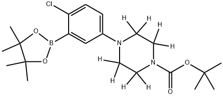 tert-butyl 4-(4-chloro-3-(4,4,5,5-tetramethyl-1,3,2-dioxaborolan-2-yl)phenyl)piperazine-1-carboxylate-2,2,3,3,5,5,6,6-d8 结构式