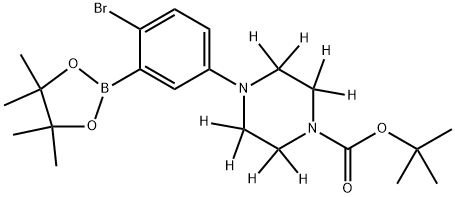 tert-butyl 4-(4-bromo-3-(4,4,5,5-tetramethyl-1,3,2-dioxaborolan-2-yl)phenyl)piperazine-1-carboxylate-2,2,3,3,5,5,6,6-d8 结构式