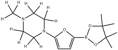 1-(methyl-d3)-4-(5-(4,4,5,5-tetramethyl-1,3,2-dioxaborolan-2-yl)furan-2-yl)piperazine-2,2,3,3,5,5,6,6-d8 结构式