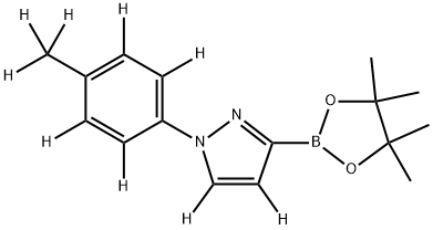 1-(4-(methyl-d3)phenyl-2,3,5,6-d4)-3-(4,4,5,5-tetramethyl-1,3,2-dioxaborolan-2-yl)-1H-pyrazole-4,5-d2 结构式
