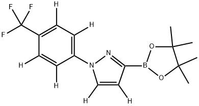 3-(4,4,5,5-tetramethyl-1,3,2-dioxaborolan-2-yl)-1-(4-(trifluoromethyl)phenyl-2,3,5,6-d4)-1H-pyrazole-4,5-d2 结构式