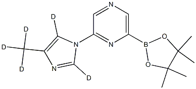 2-(4-(methyl-d3)-1H-imidazol-1-yl-2,5-d2)-6-(4,4,5,5-tetramethyl-1,3,2-dioxaborolan-2-yl)pyrazine 结构式