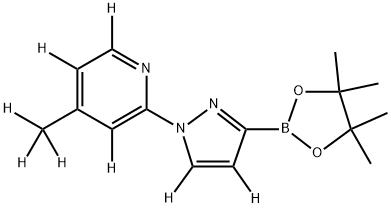 4-(methyl-d3)-2-(3-(4,4,5,5-tetramethyl-1,3,2-dioxaborolan-2-yl)-1H-pyrazol-1-yl-4,5-d2)pyridine-3,5,6-d3 结构式