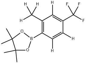 4,4,5,5-tetramethyl-2-(2-(methyl-d3)-4-(trifluoromethyl)phenyl-3,5,6-d3)-1,3,2-dioxaborolane 结构式