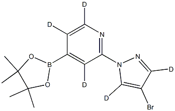 2-(4-bromo-1H-pyrazol-1-yl-3,5-d2)-4-(4,4,5,5-tetramethyl-1,3,2-dioxaborolan-2-yl)pyridine-3,5,6-d3 结构式