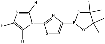 2-(1H-imidazol-1-yl-d3)-4-(4,4,5,5-tetramethyl-1,3,2-dioxaborolan-2-yl)thiazole 结构式