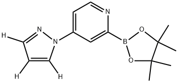 4-(1H-pyrazol-1-yl-d3)-2-(4,4,5,5-tetramethyl-1,3,2-dioxaborolan-2-yl)pyridine 结构式