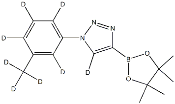 1-(3-(methyl-d3)phenyl-2,4,5,6-d4)-4-(4,4,5,5-tetramethyl-1,3,2-dioxaborolan-2-yl)-1H-1,2,3-triazole-5-d 结构式