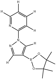 2-(4-(4,4,5,5-tetramethyl-1,3,2-dioxaborolan-2-yl)-1H-pyrazol-1-yl-3,5-d2)pyridine-3,4,5,6-d4 结构式