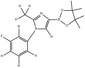 1-(3-fluorophenyl-2,4,5,6-d4)-2-(methyl-d3)-4-(4,4,5,5-tetramethyl-1,3,2-dioxaborolan-2-yl)-1H-imidazole-5-d 结构式