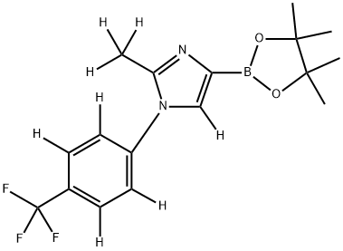 2-(methyl-d3)-4-(4,4,5,5-tetramethyl-1,3,2-dioxaborolan-2-yl)-1-(4-(trifluoromethyl)phenyl-2,3,5,6-d4)-1H-imidazole-5-d 结构式