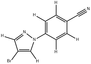 4-(4-bromo-1H-pyrazol-1-yl-3,5-d2)benzonitrile-d4 结构式