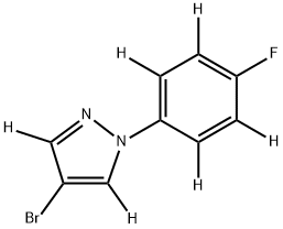 4-bromo-1-(4-fluorophenyl-2,3,5,6-d4)-1H-pyrazole-3,5-d2 结构式