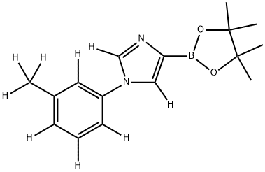 1-(3-(methyl-d3)phenyl-2,4,5,6-d4)-4-(4,4,5,5-tetramethyl-1,3,2-dioxaborolan-2-yl)-1H-imidazole-2,5-d2 结构式