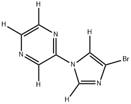 2-(4-bromo-1H-imidazol-1-yl-2,5-d2)pyrazine-3,5,6-d3 结构式