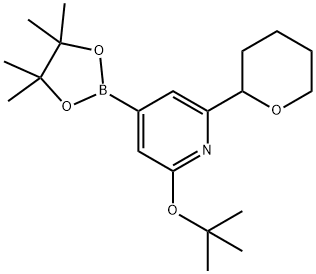 2-(tert-butoxy)-6-(tetrahydro-2H-pyran-2-yl)-4-(4,4,5,5-tetramethyl-1,3,2-dioxaborolan-2-yl)pyridine 结构式