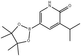 3-isopropyl-5-(4,4,5,5-tetramethyl-1,3,2-dioxaborolan-2-yl)pyridin-2(1H)-one 结构式