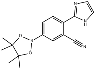 2-(1H-imidazol-2-yl)-5-(4,4,5,5-tetramethyl-1,3,2-dioxaborolan-2-yl)benzonitrile 结构式