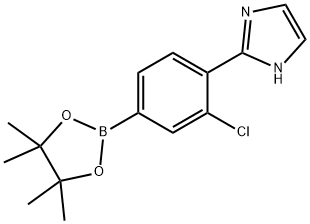 2-(2-chloro-4-(4,4,5,5-tetramethyl-1,3,2-dioxaborolan-2-yl)phenyl)-1H-imidazole 结构式