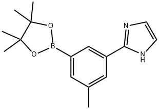 2-(3-methyl-5-(4,4,5,5-tetramethyl-1,3,2-dioxaborolan-2-yl)phenyl)-1H-imidazole 结构式