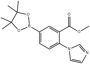 methyl 2-(1H-imidazol-1-yl)-5-(4,4,5,5-tetramethyl-1,3,2-dioxaborolan-2-yl)benzoate 结构式