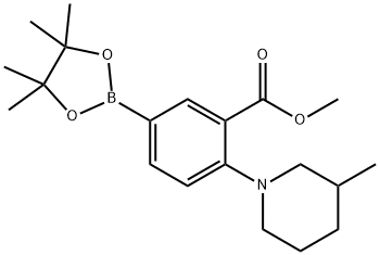 methyl 2-(3-methylpiperidin-1-yl)-5-(4,4,5,5-tetramethyl-1,3,2-dioxaborolan-2-yl)benzoate 结构式