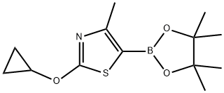 2-cyclopropoxy-4-methyl-5-(4,4,5,5-tetramethyl-1,3,2-dioxaborolan-2-yl)thiazole 结构式