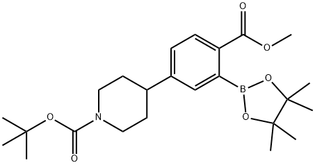 tert-butyl 4-(4-(methoxycarbonyl)-3-(4,4,5,5-tetramethyl-1,3,2-dioxaborolan-2-yl)phenyl)piperidine-1-carboxylate 结构式
