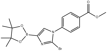methyl 4-(2-bromo-4-(4,4,5,5-tetramethyl-1,3,2-dioxaborolan-2-yl)-1H-imidazol-1-yl)benzoate 结构式