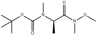 (R)-(1-(甲氧基(甲基)氨基)-1-氧代丙烷-2-基)(甲基)氨基甲酸叔丁酯 结构式
