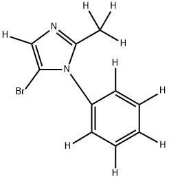 5-bromo-2-(methyl-d3)-1-(phenyl-d5)-1H-imidazole-4-d 结构式