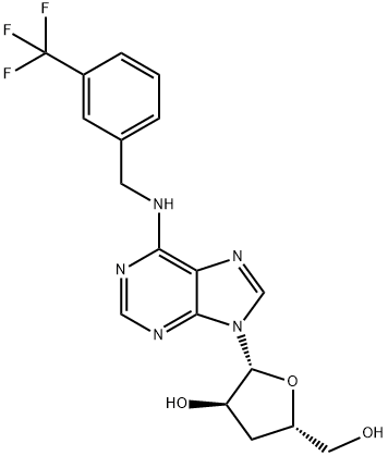 N6-(3-Trifluoromethylbenzyl)-3'-deoxyadenosine 结构式