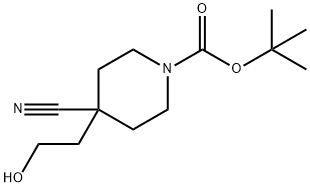 4-氰基-4-(2-羟乙基)哌啶-1-羧酸叔丁酯 结构式