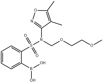 B- [2 - [[(4,5-二甲基-3-异恶唑基)[(2-甲氧基乙氧基)甲基]氨基]磺酰基]苯基]硼酸 结构式