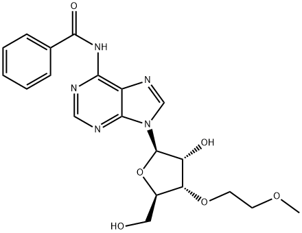 化合物 N6-BENZOYL-3'-O-(2-METHOXYETHYL)ADENOSINE 结构式