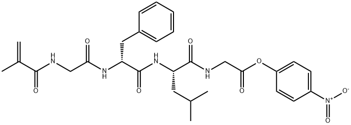 4-nitrophenyl methacryloylglycyl-L-phenylalanyl-D-leucylglycinate 结构式