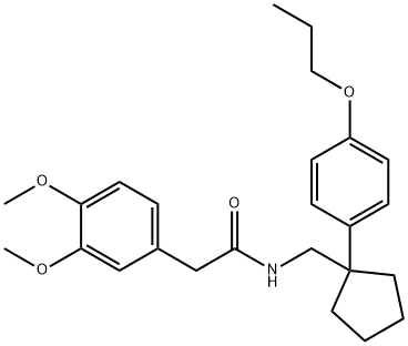 2-(3,4-dimethoxyphenyl)-N-{[1-(4-propoxyphenyl)cyclopentyl]methyl}acetamide 结构式