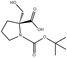 (R)-1-(TERT-BUTOXYCARBONYL)-2-(HYDROXYMETHYL)PYRROLIDINE-2-CARBOXYLIC ACID 结构式