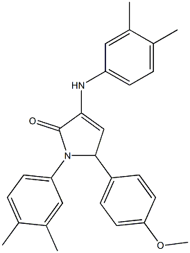 3-(3,4-dimethylanilino)-1-(3,4-dimethylphenyl)-5-(4-methoxyphenyl)-1,5-dihydro-2H-pyrrol-2-one 结构式