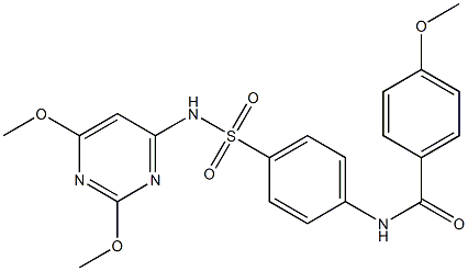 N-(4-{[(2,6-dimethoxy-4-pyrimidinyl)amino]sulfonyl}phenyl)-4-methoxybenzamide 结构式