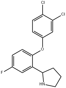 2-[2-(3,4-dichlorophenoxy)-5-fluorophenyl]pyrrolidine 结构式