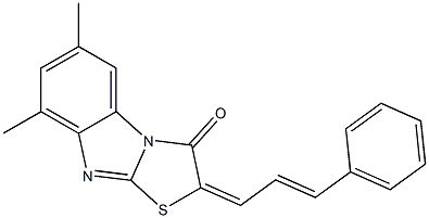6,8-dimethyl-2-(3-phenyl-2-propenylidene)[1,3]thiazolo[3,2-a]benzimidazol-3(2H)-one 结构式